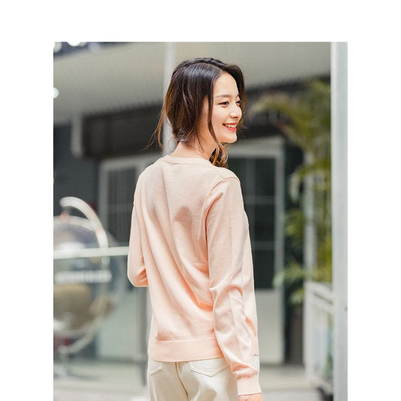 INMAN мода круглый воротник вышивка резьбовой рукав женский пуловер свитер |