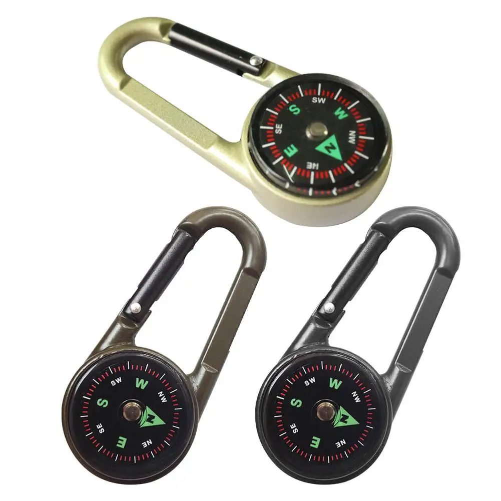 Многофункциональный мини 3в1 карабин компас термометр кольцо для ключей