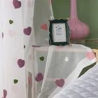 Тюлевые шторы для девочек, в современном стиле, с мультяшным 3D рисунком сердца, сплошная занавеска для гостиной на заказ X521 #4