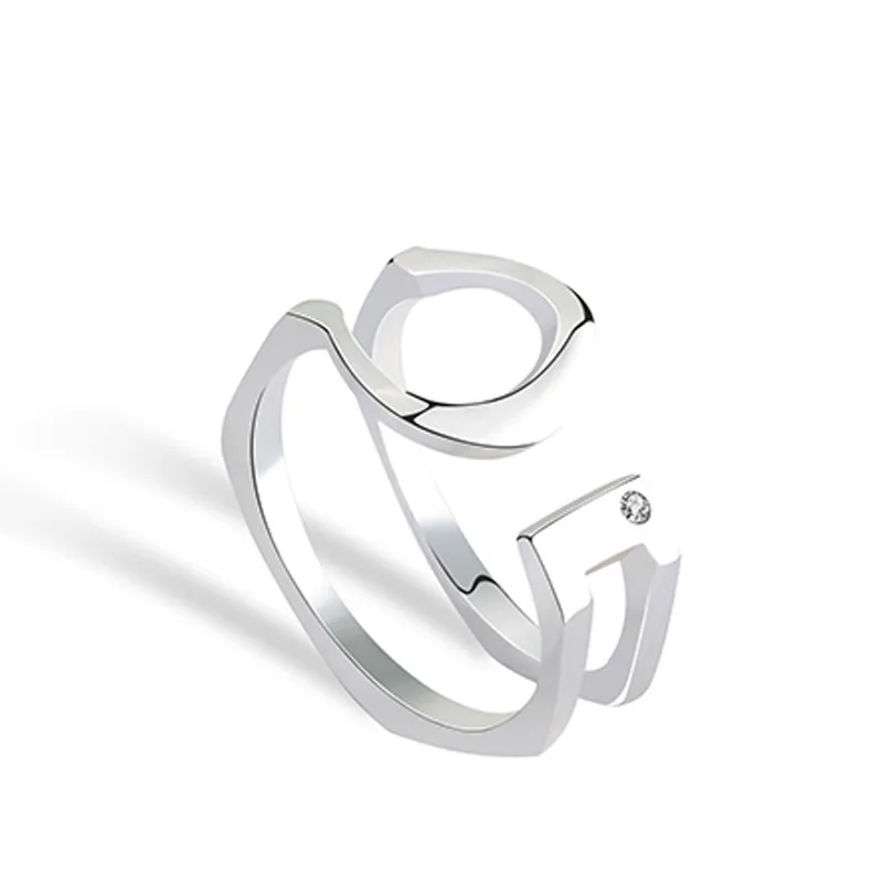 

QMCOCO High Quality 925 Silver Wedding Ring Double Lines Rings For Women Wedding Engagement Jewelry Party Gifts