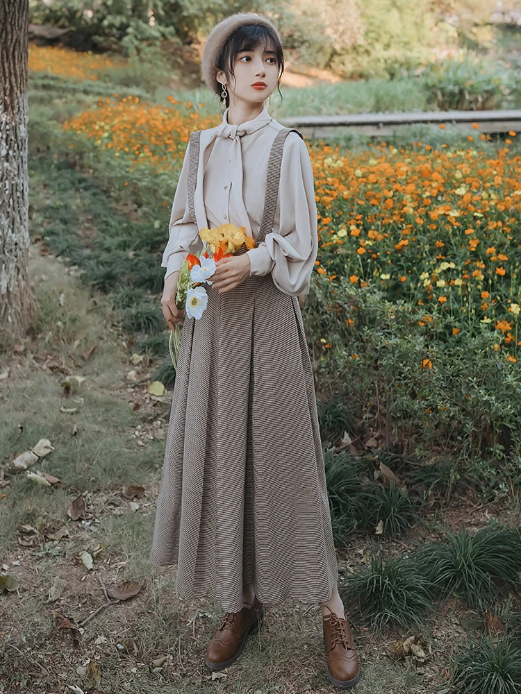 Новинка 2019 модная женская одежда клетчатое ретро платье комплект из двух