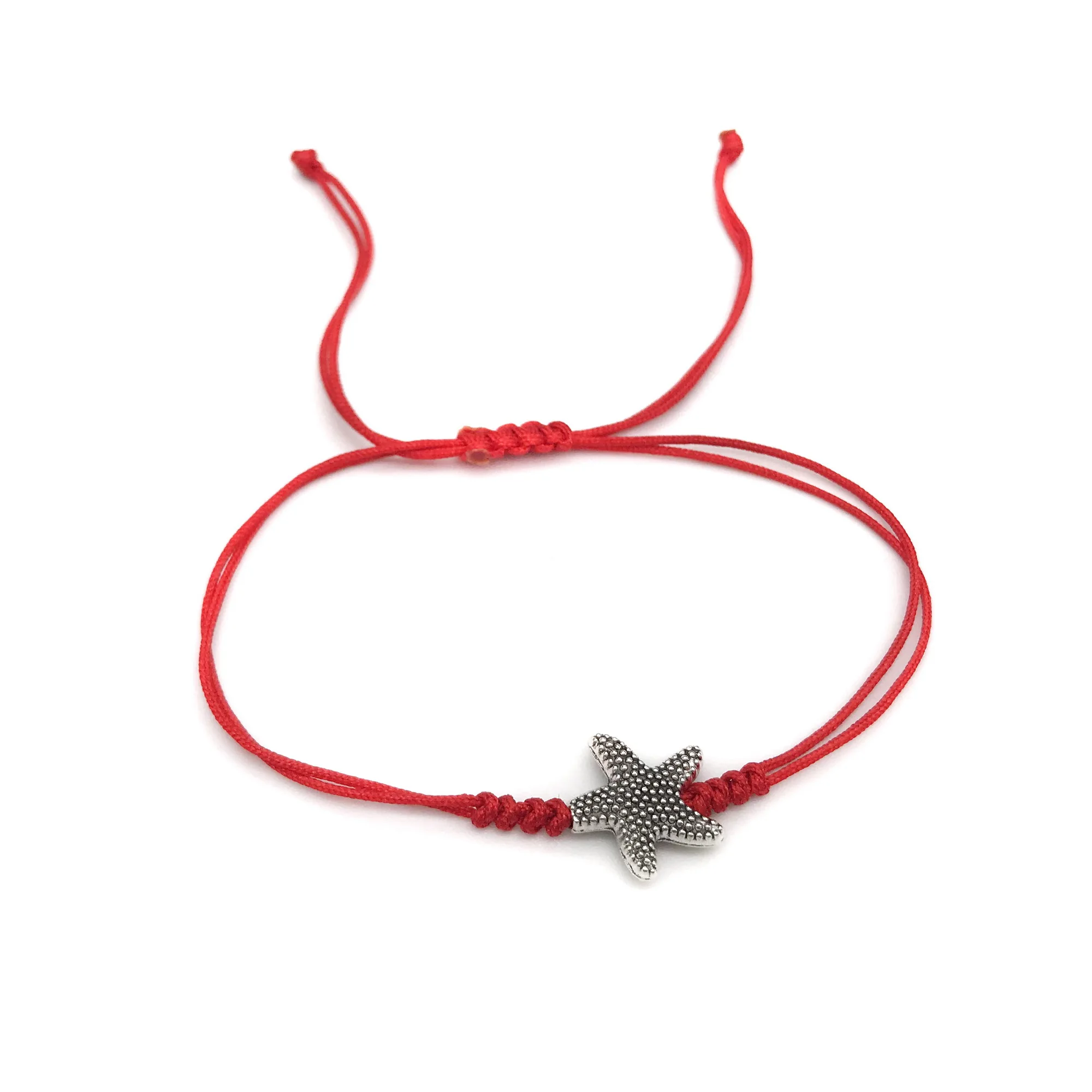 Плетеный Регулируемый браслет с подвеской в виде морской звезды для женщин и