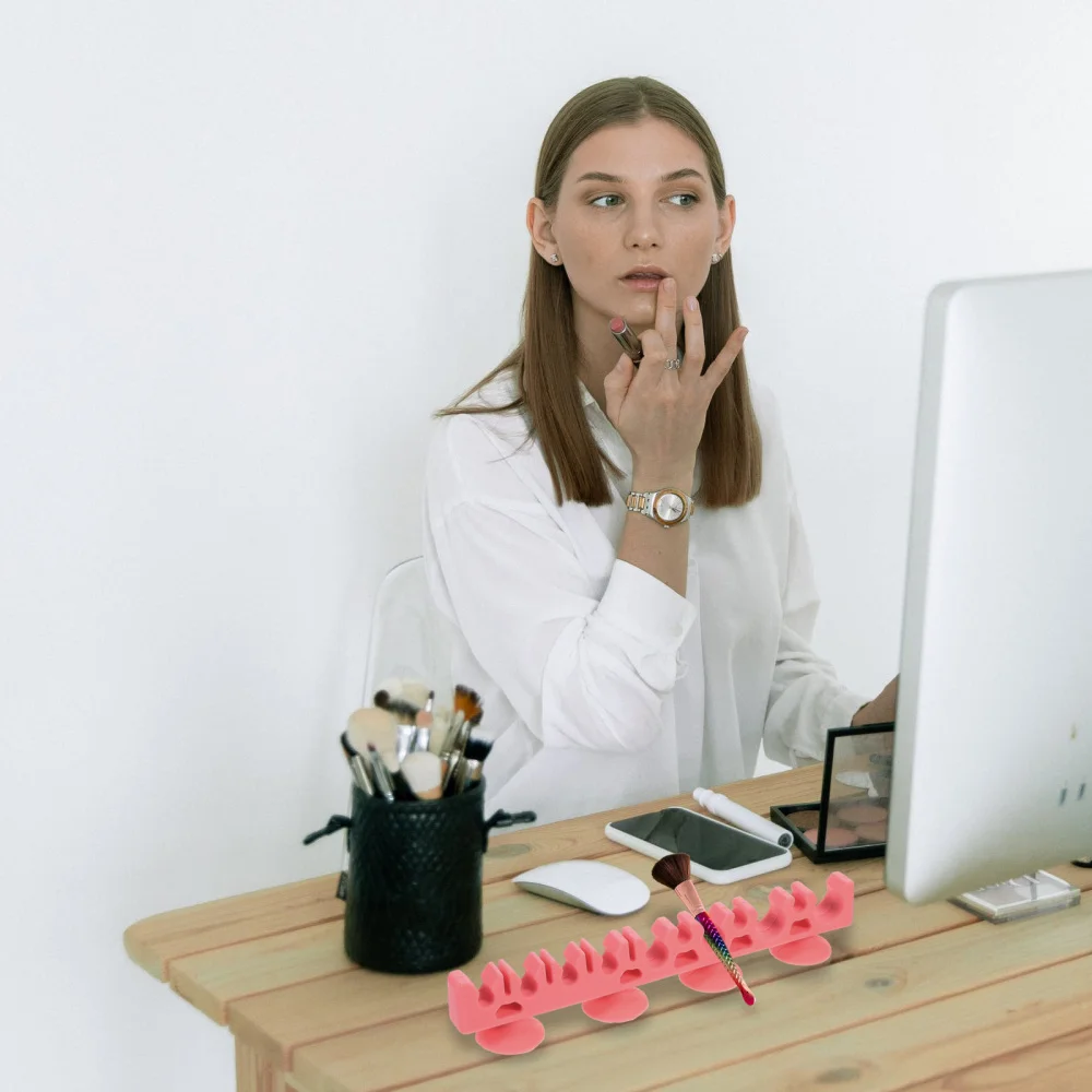 

3Pcs Makeup Brush Drying Holder Silicone Cosmetic Brush Drying Rack with Suction