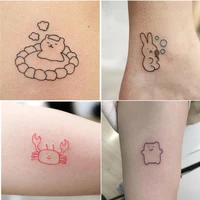 4 sheets cute girls tattoo stickers waterproof long lasting small pattern cartoon stickers