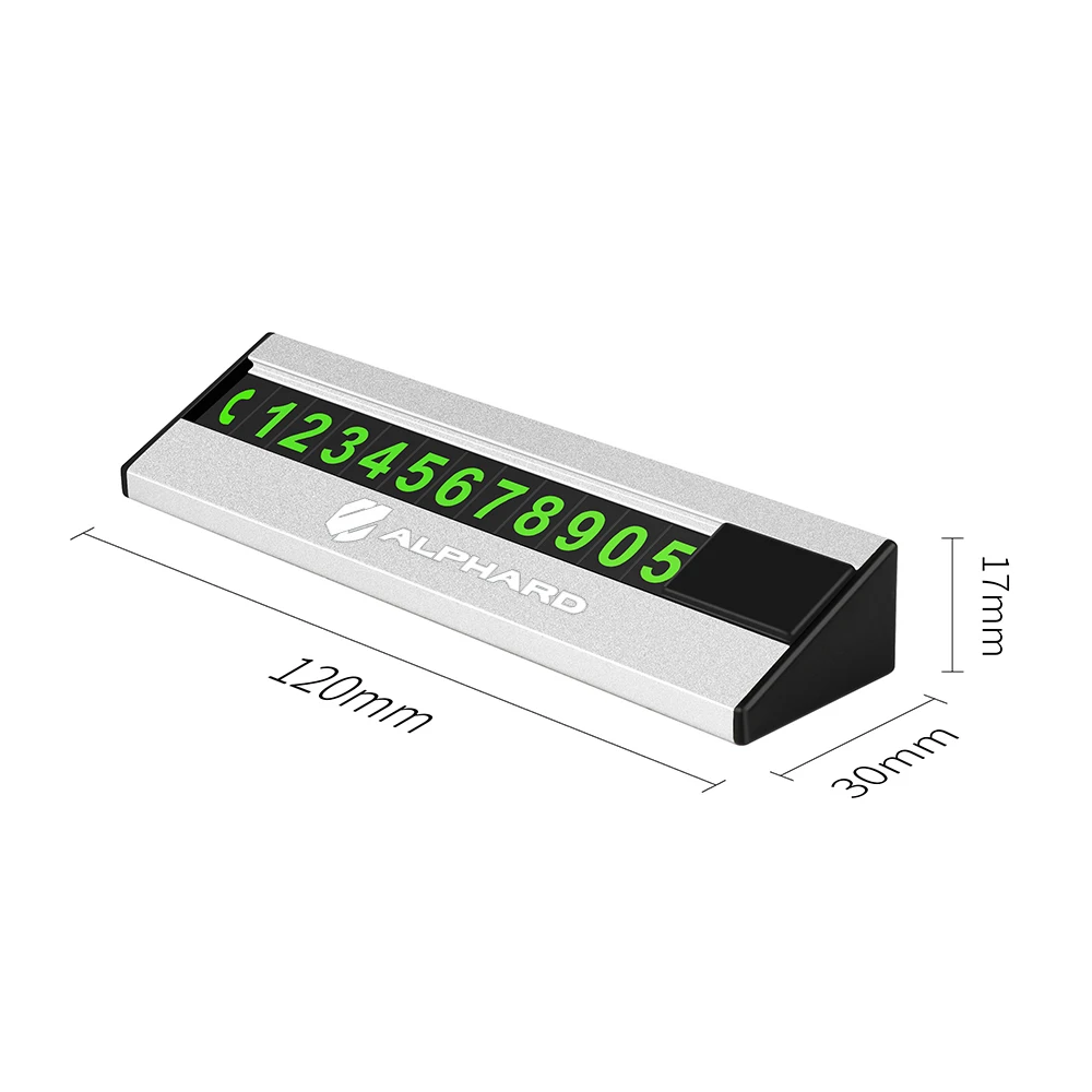 For Toyota Alphard Phone Number Notification Car Temporary Parking Card alloy Luminous Sticker Accessories | Автомобили и