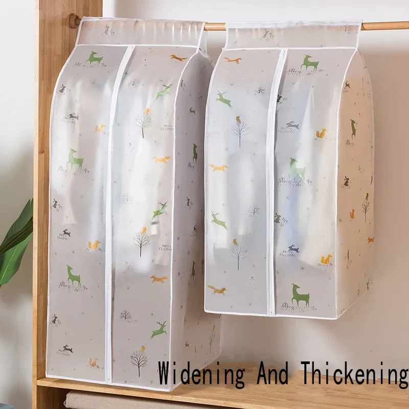 

5PCS 3D Zipper Dust Clothes Cover Clothes Storage Wardrobe Suit Bags Closet Hangers Clothing Cover Dust Bag Hanging Organizer