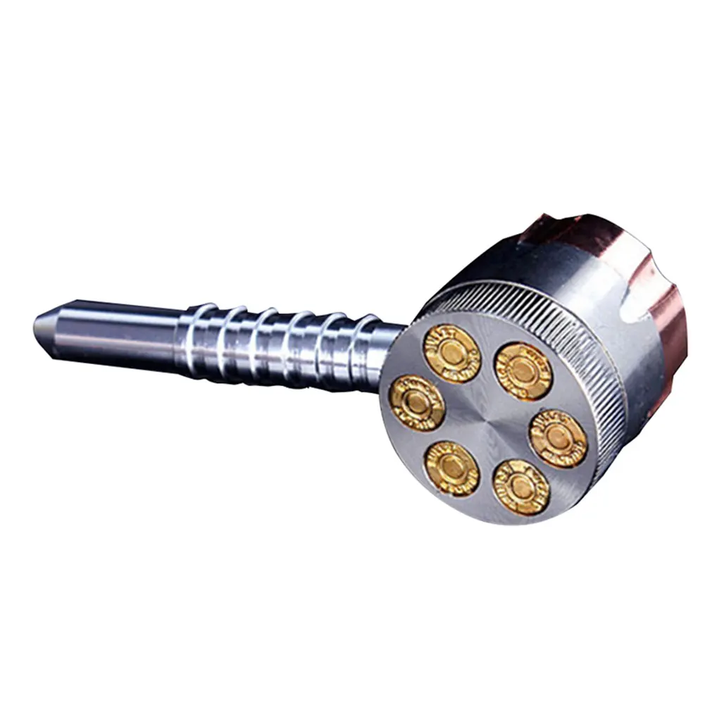 High Quality Revolver Pipe Weed Grinder Six Shooter Smoking Creative Tobacco Cigarette Herb Smoke Crusher | Дом и сад