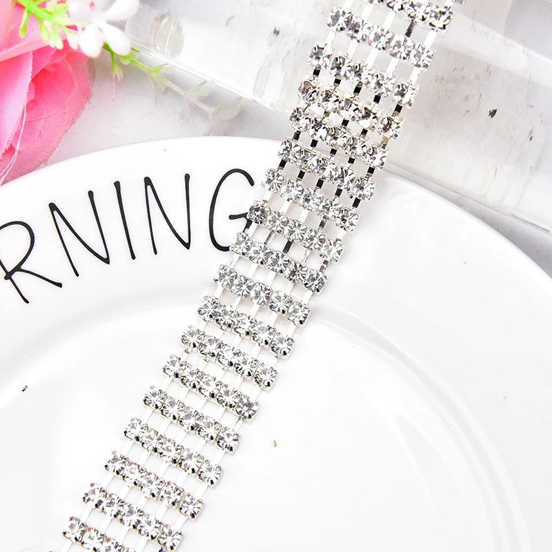 Блестящие кристаллы 1 ярд/2 ярда для одежды Свободные Стразы с плоским основанием