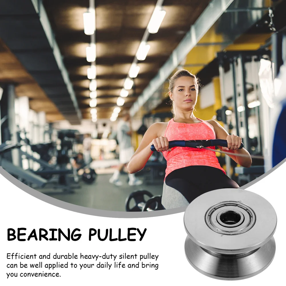 

1pc Stainless Steel U-groove Guide Pulley Steel Pulley Block Single Wheel