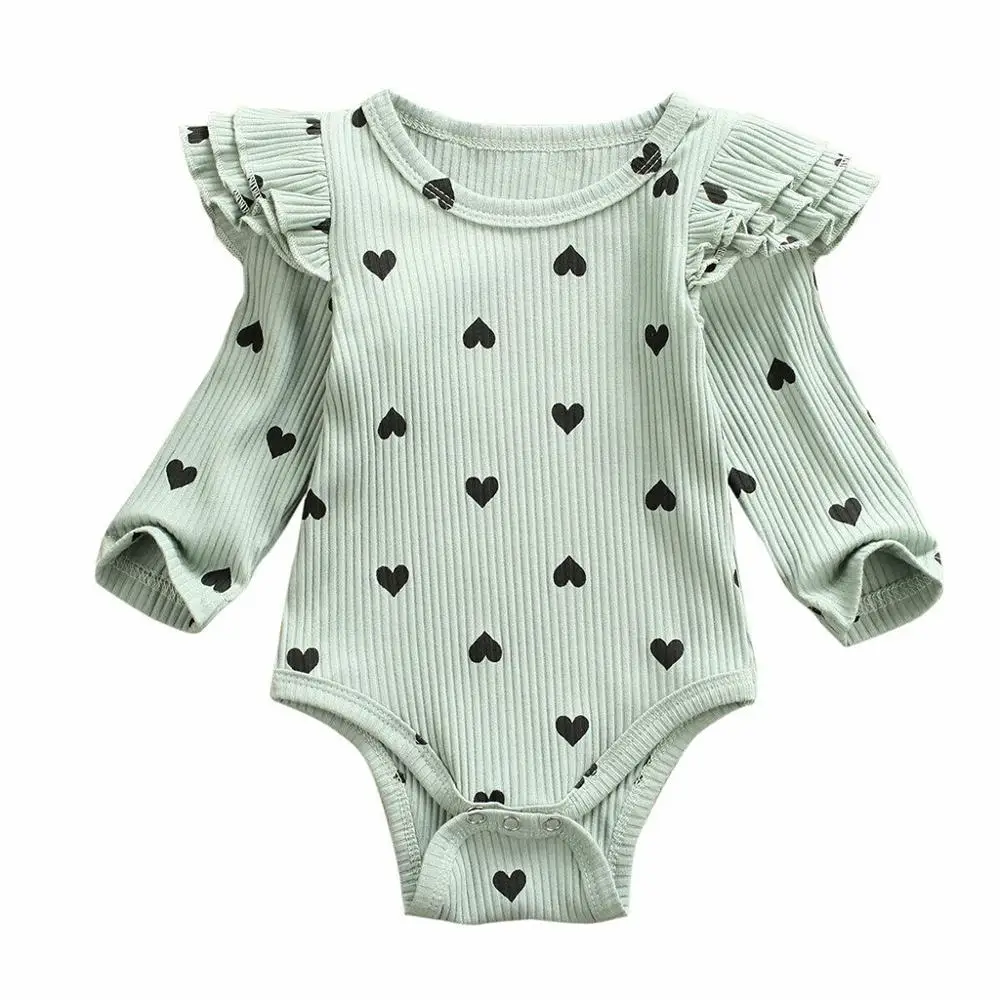 Mint Green Baby Bodysuits Toddler Newborn Baby Boy Clothes Girls Boys Long Sleeve Ruched Solid Romper Body New Infant Bodysuit Clothing - Цвет: Mint Green