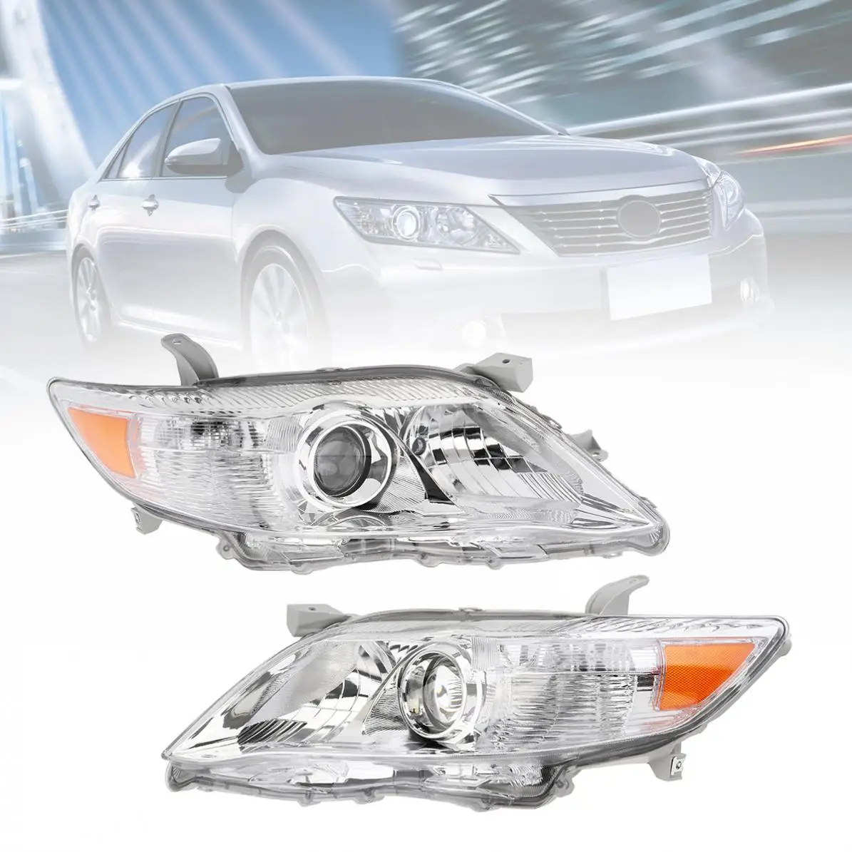1 пара Водонепроницаемый Прочный автомобильный налобный фонарь прозрачный проектор фары левая/правая фара подходит для Toyota Camry 2010-2011