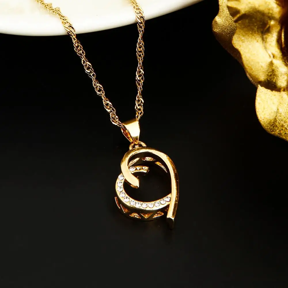 Модное женское ожерелье с подвеской в форме сердца цепочка из стекла и камня 24