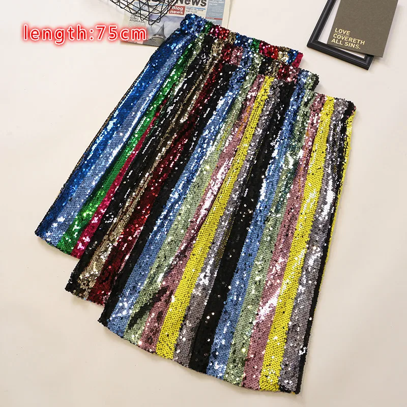 Длинные блестящие юбки женские танцевальные длинные Клубные карандаш|Женские