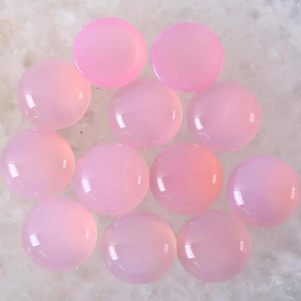 

10Pcs 16MM Round Cabochon CAB Bead Natural Stone Pink Onyx No Drilled Hole Bead For DIY Jewelry Gift for Men Women K927