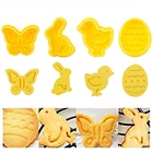 4 шт.компл., форма для рождественского пасхального печенья из пищевого пластика резаки инструменты для выпечки, Штамп Инструменты для украшения тортов из мастики