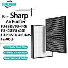 Replacement FZ-40SEF HEPA filter and Active Carbon Filter kit for Sharp FU-888SV FU-440E FU-40SE FU-P60S FU-4031NAS Air Purifier