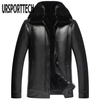 new fashion mens pu leather jacket mens brand clothing thermal outerwear winter fur male plus thick velvet jacket plus size 4xl