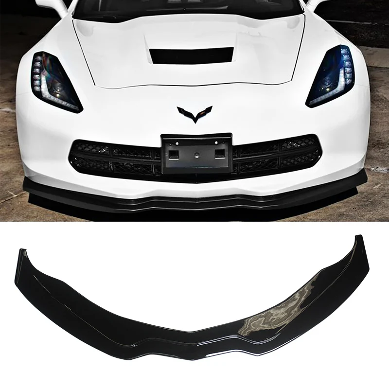 

Передняя губа LOYAL для Chevroler Corvette C7 Z06 Stingray Stage 2 2014-2019 гг., блеск, черный Нижний Бампер, спойлер