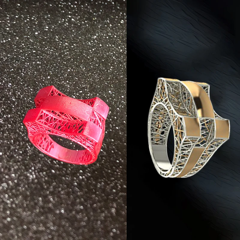 Печатные 3D модели с литым полимерным покрытием для мужских колец литый воск