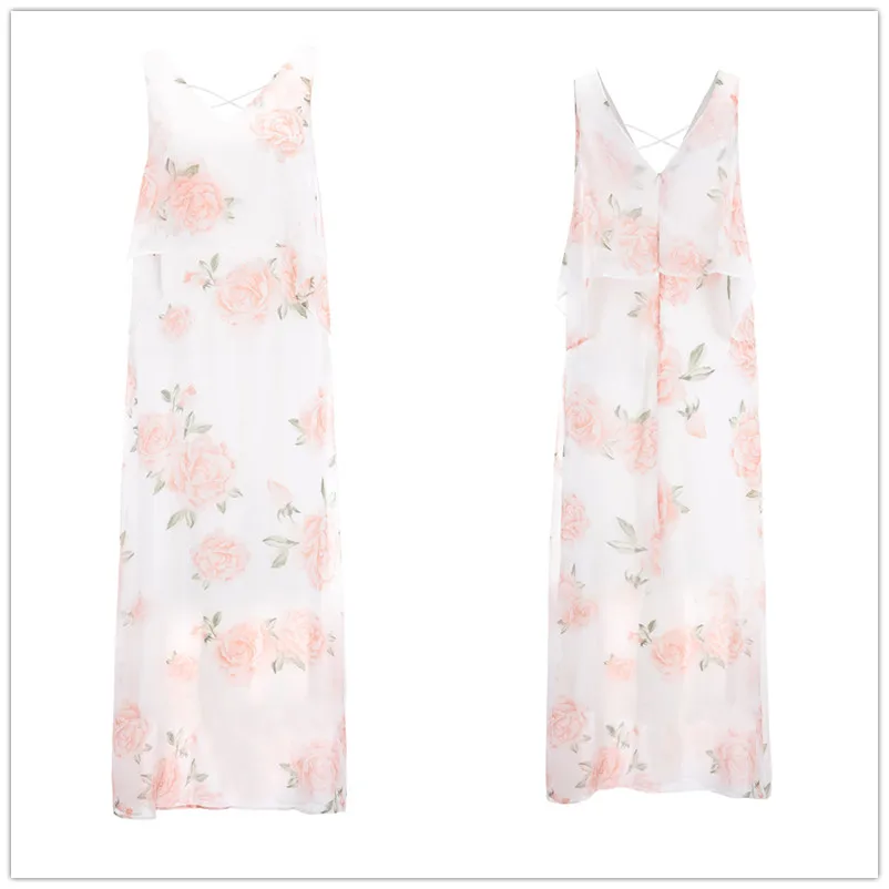 пляжное платье с цветочным принтом женское летнее больших размеров белое