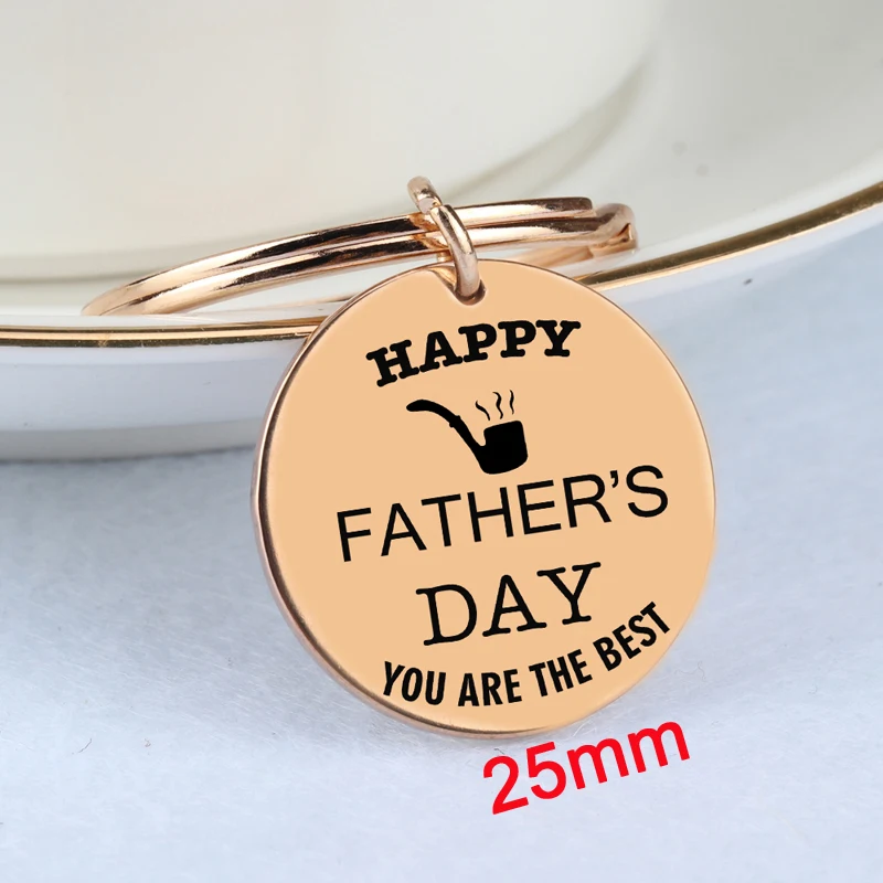 Круглый подарок на день отца ручная печать вы лучший счастливый брелоки для