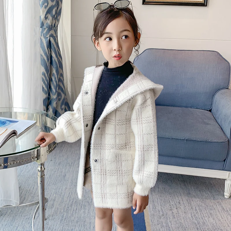 Высококачественная модная норковая бархатная шерстяная куртка для девочек