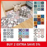10pcs Vintage Pattern Tile Sticker Bathroom Kitchen Hard-wearing Waterproof DIY Wall Decals Ground Decor Wall Floor Stick