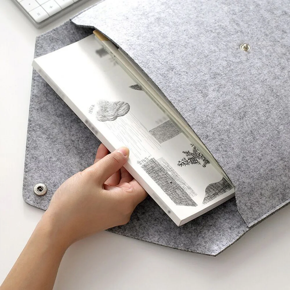 

Felt File Folders Portable Paper Organizer Felt Holder Document Carrier Bag Case Letter Size Briefcase Expanding Envelope Handba