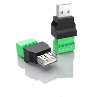 1pc 4pin usb 2 0 type a malefemale to screw connector usb jack usb plug with shield connector usb2 0 to screw terminal plug