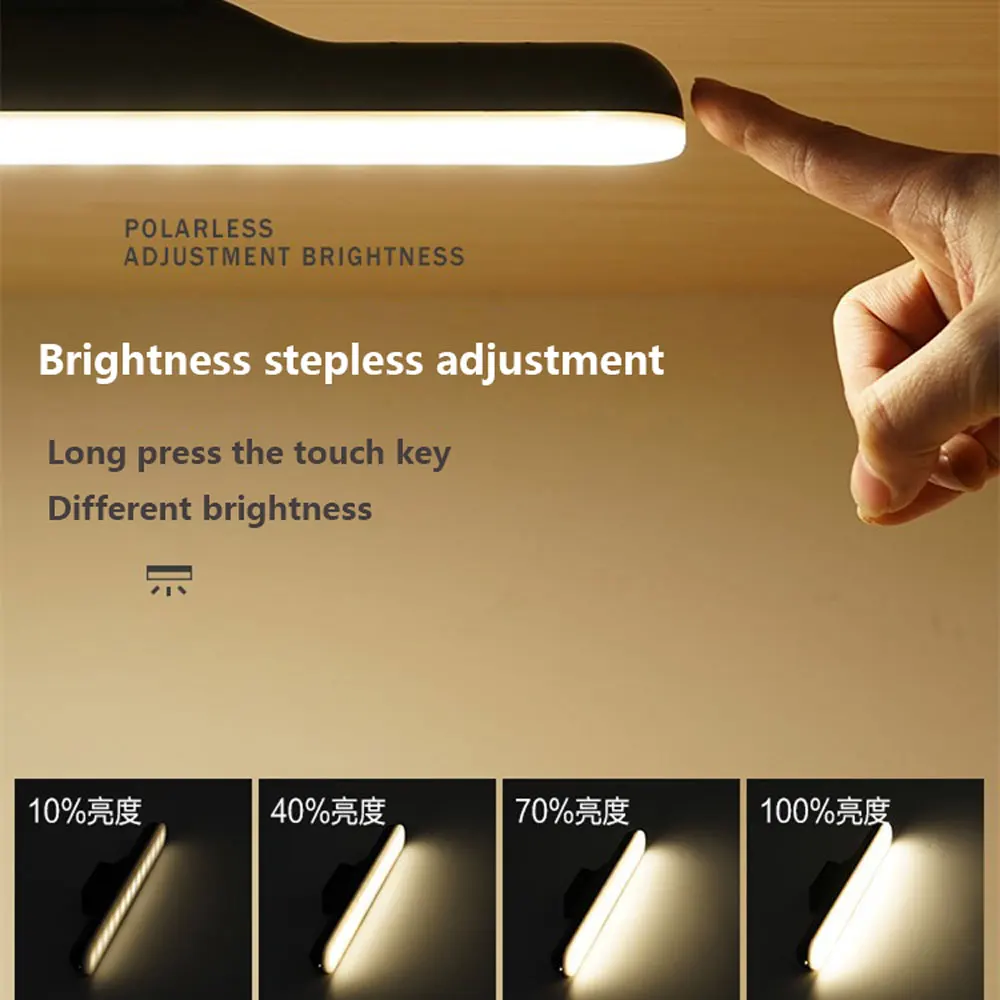 

Creative Magnet 14 LED Reading Lamp Stepless Dimmable Wall Lamp USB Rechargeable LED Night Light For Desk Studing Mirror Cabinet