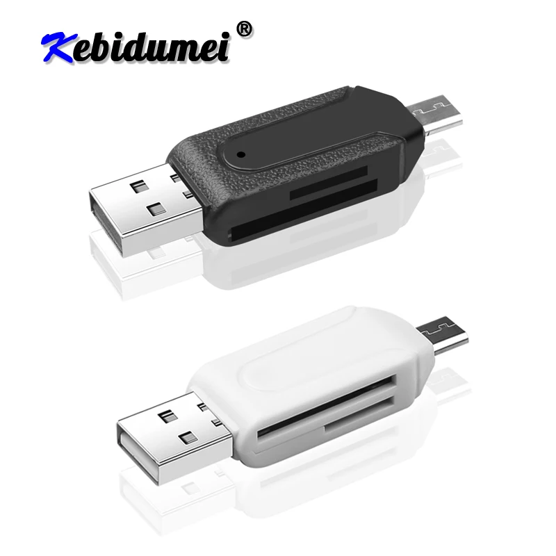 Универсальная кардридер Kebidu 2 в 1 USB OTG Micro Устройство для чтения карт SD TF смартфона