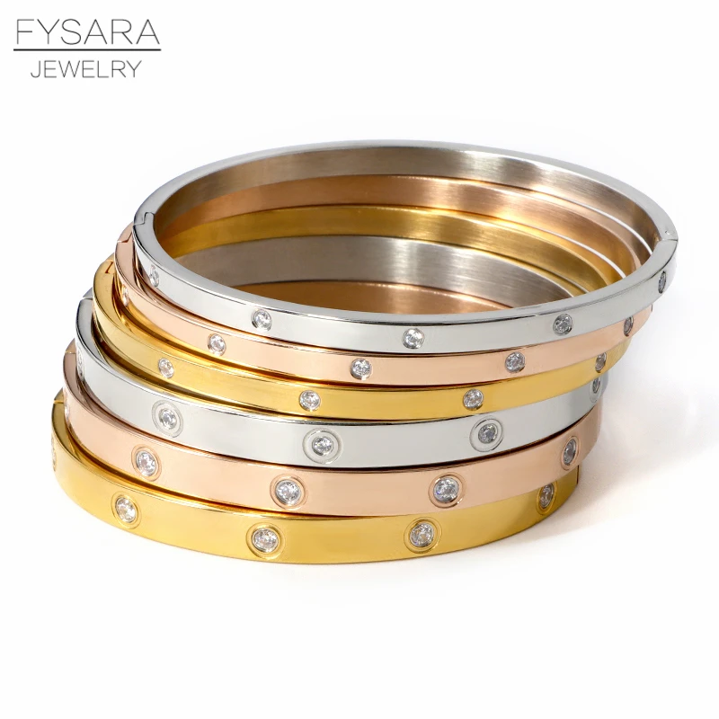 FYSARA, роскошный бренд, кристаллы, браслеты для влюбленных, кубический цирконий, браслеты для пар, роскошные ювелирные изделия, нержавеющая сталь, браслеты для женщин, подарок