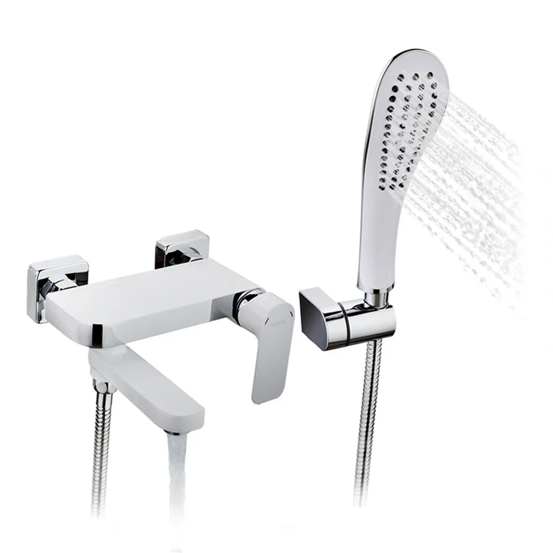 G3248 white chrome GAPPO смеситель для ванны, смеситель для душа, набор для ванной, верхний дождевой Душ, настенный водопад, душевая головка, краны - Цвет: G3248 white chrome