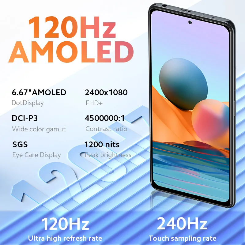 Оригинальная глобальная версия Xiaomi Redmi Примечание 10 Pro смартфон 8 Гб оперативной
