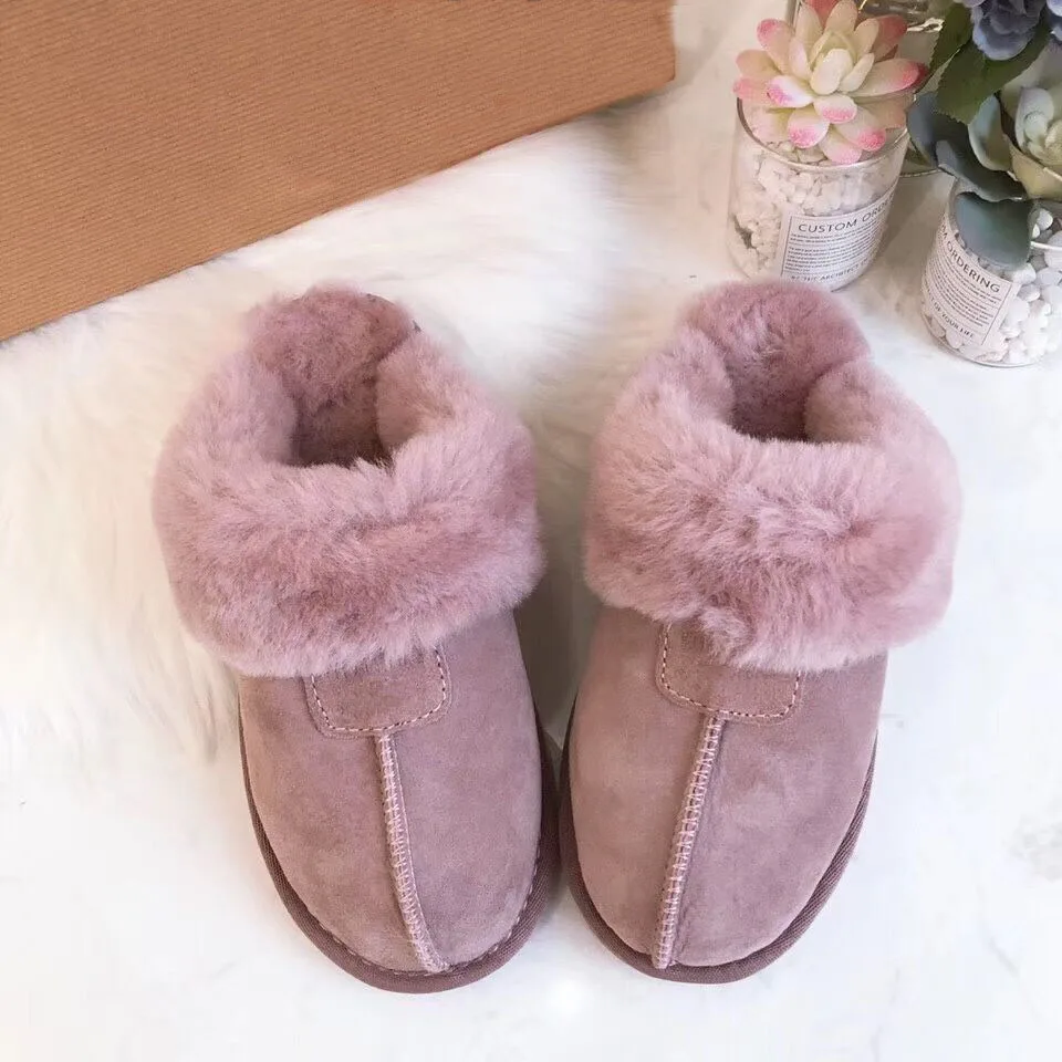 Pink as pic Тапочки с натуральным овечьим мехом; Модные женские зимние тапочки; женские теплые домашние тапочки наивысшего качества из мягкой шерсти; женская домашняя обувь - Цвет: Pink as pic