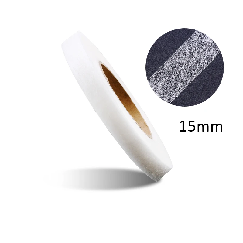 15mm white 70 ярдов белый/черный с двухсторонней клеющей поверхностью Ткань Нетканые Лоскутные прокладочные материалы железо на расплава Omentum DIY аксессуары для одежды - Цвет: 15mm white