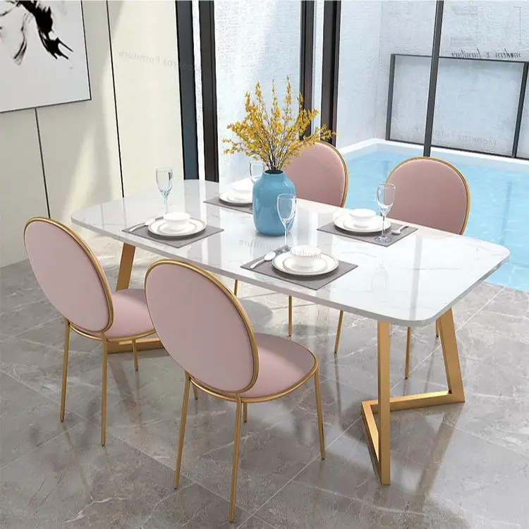 

Modern Furniture New Style Stainless Steel Chairs Throne Fabric Pink Velvet patchwork fabric plastic Dining Chair for sale