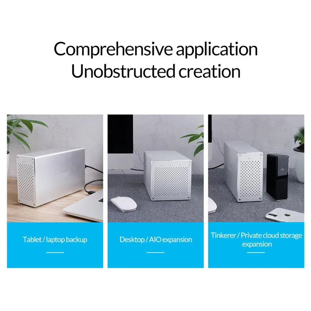 ORICO 3.5 inch 4 Bay SATA to USB C 3.0 HDD Enclosure Support 4*10TB Hard Drive Case 5Gbps High Speed Type-C HDD Docking Station