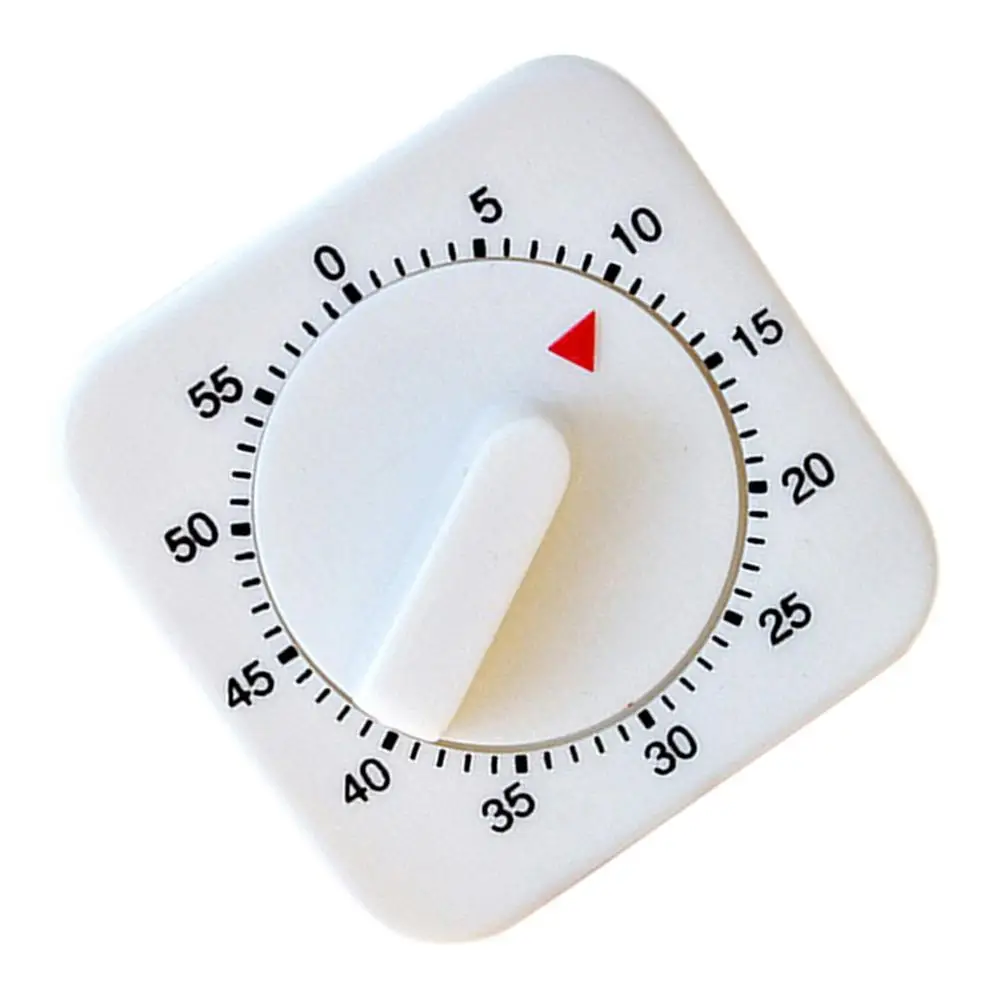 

Novelty White Square 60-Minutes Mechanical Timer Reminder Counting for Kitchen