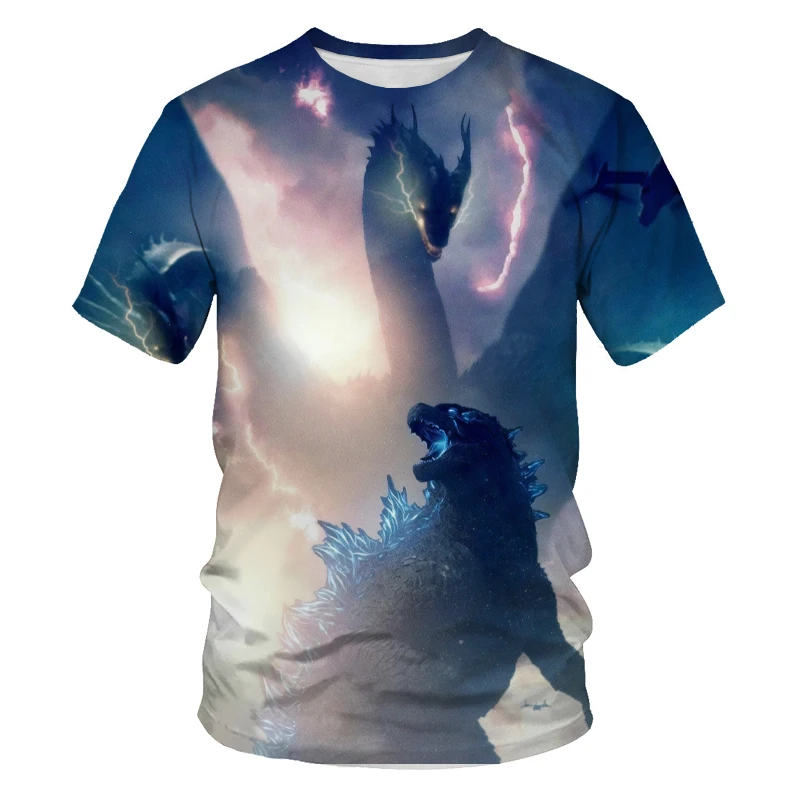 

Summer fashion new men's T-shirt anime movie Dinosaur World 3D printing casual short-sleeved shirt with good breathability