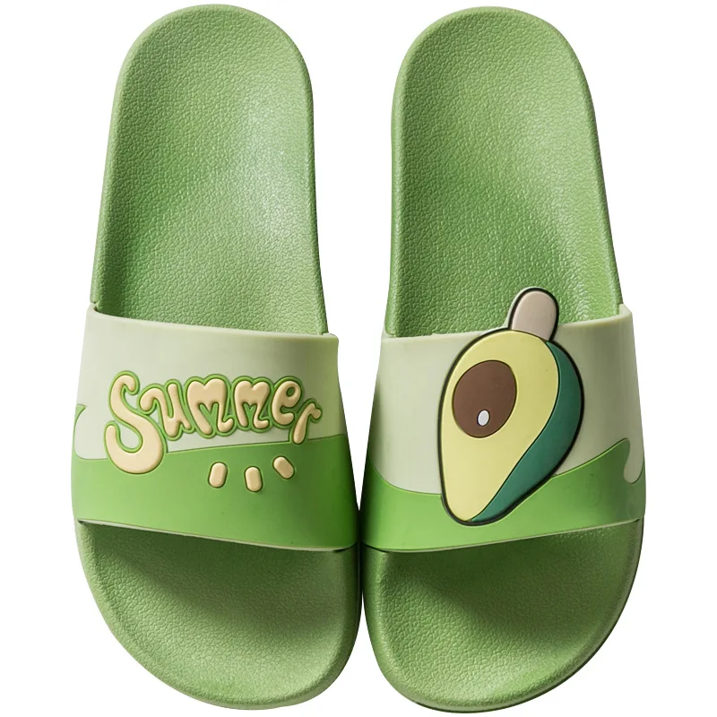 Шлепанцы женские/мужские Нескользящие Мультяшные фрукты ПВХ для ванной комнаты