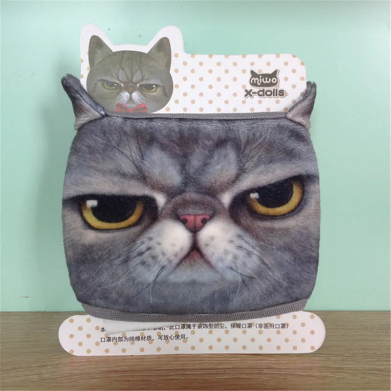 Кавайная маска для лица симпатичная лицевая в виде кошки многоразовая моющаяся