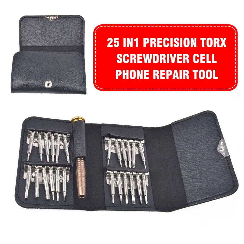 

25 inch Precision Torx Screwdriver Repair Tool For iPhone Cellphone Tweezers Set Screwdriver Hand Tool Sets Kit Not Leather bag