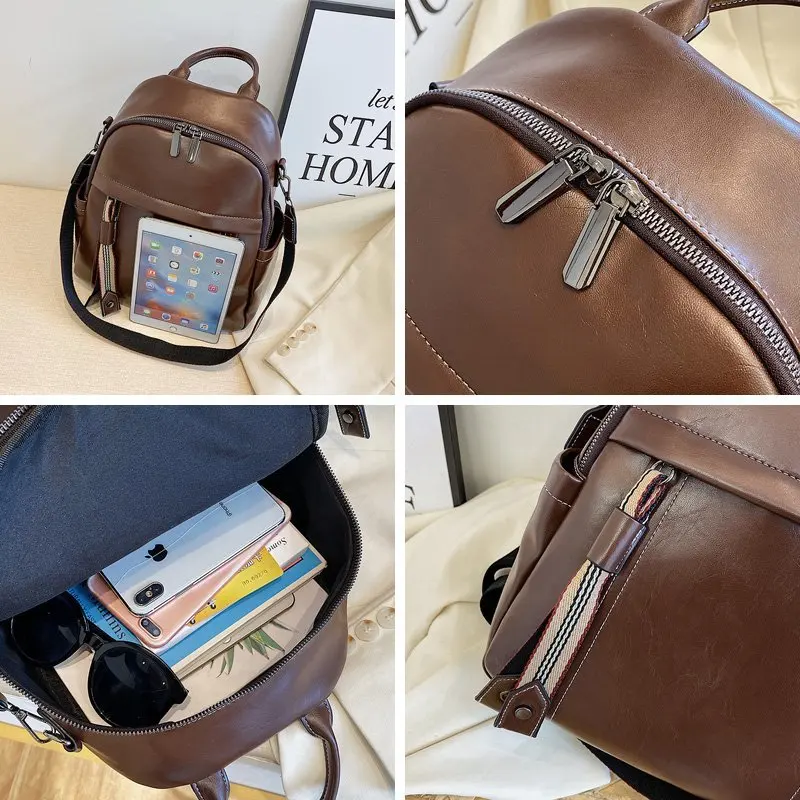 

Luxury Large Capacity Designer Backpack Leather Bags Women Vintage Back Pack Travel Classic Bagpack Purse Mochilas Para Mujer