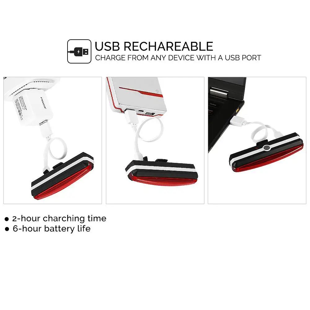 USB Rechargeable Bike Tail Light Powerful 5 Modes LED Flashing Safety Rear Bicycle MTB Taillight Seatpost Warning | Спорт и