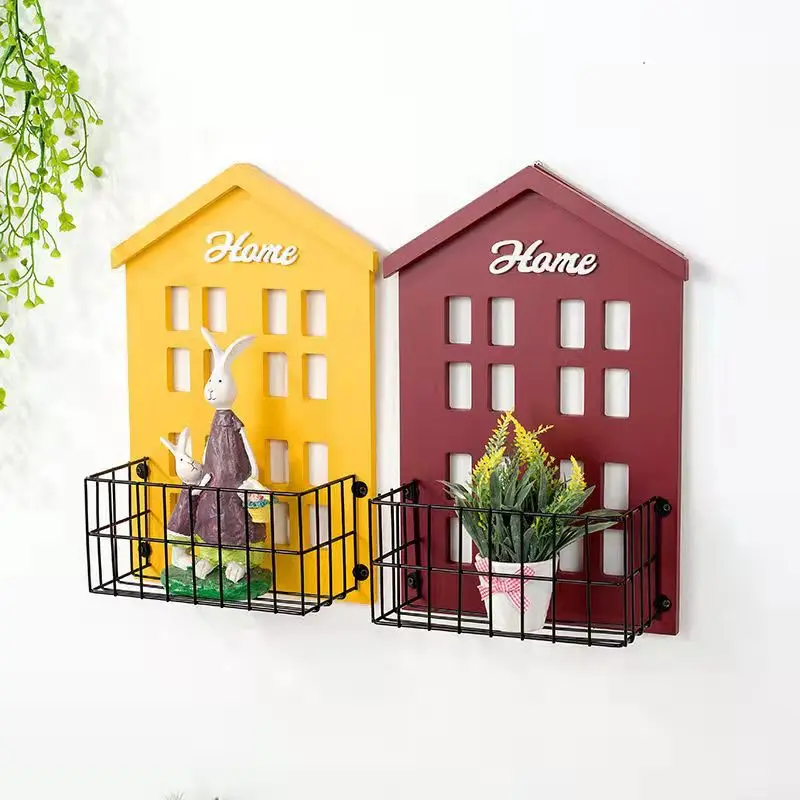 

Retro Old House Wall Hanging Storage Kindergarten Coffee Shop Furniture Restaurant Balcony Decoration