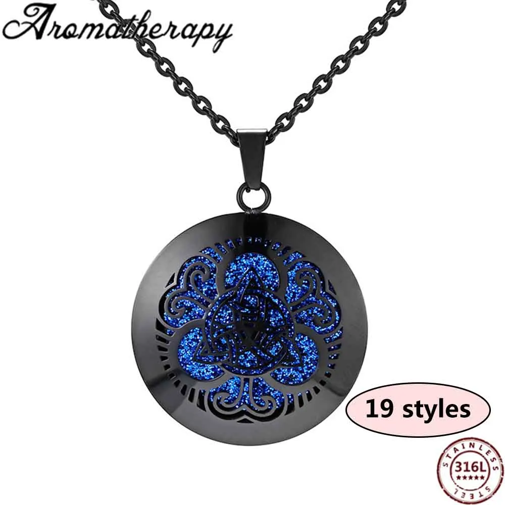Популярный черный медальон со светорассеивателем из нержавеющей стали ожерелье