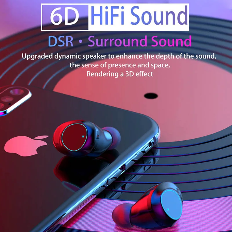 CALETOP G16 TWS 5,0 Bluetooth наушники тяжелый бас 6D стерео HiFi Звук светодиодный дисплей гарнитуры 6000 мАч зарядная коробка IPX7 водонепроницаемый