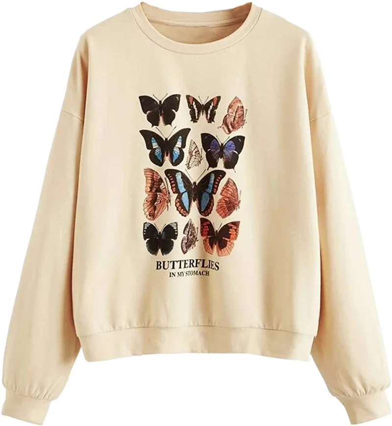 

Женская свободная футболка, Повседневный свитер с длинным рукавом и круглым вырезом для взрослых