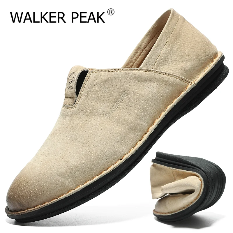 

Мужские мокасины без шнуровки, удобная обувь из натуральной кожи на плоской подошве для вождения, повседневные туфли мокасины